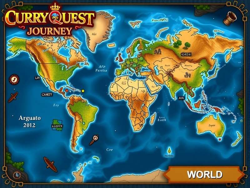 Vast world of Curry Quest Journey showing different Indian regions Curry Quest Journey world map